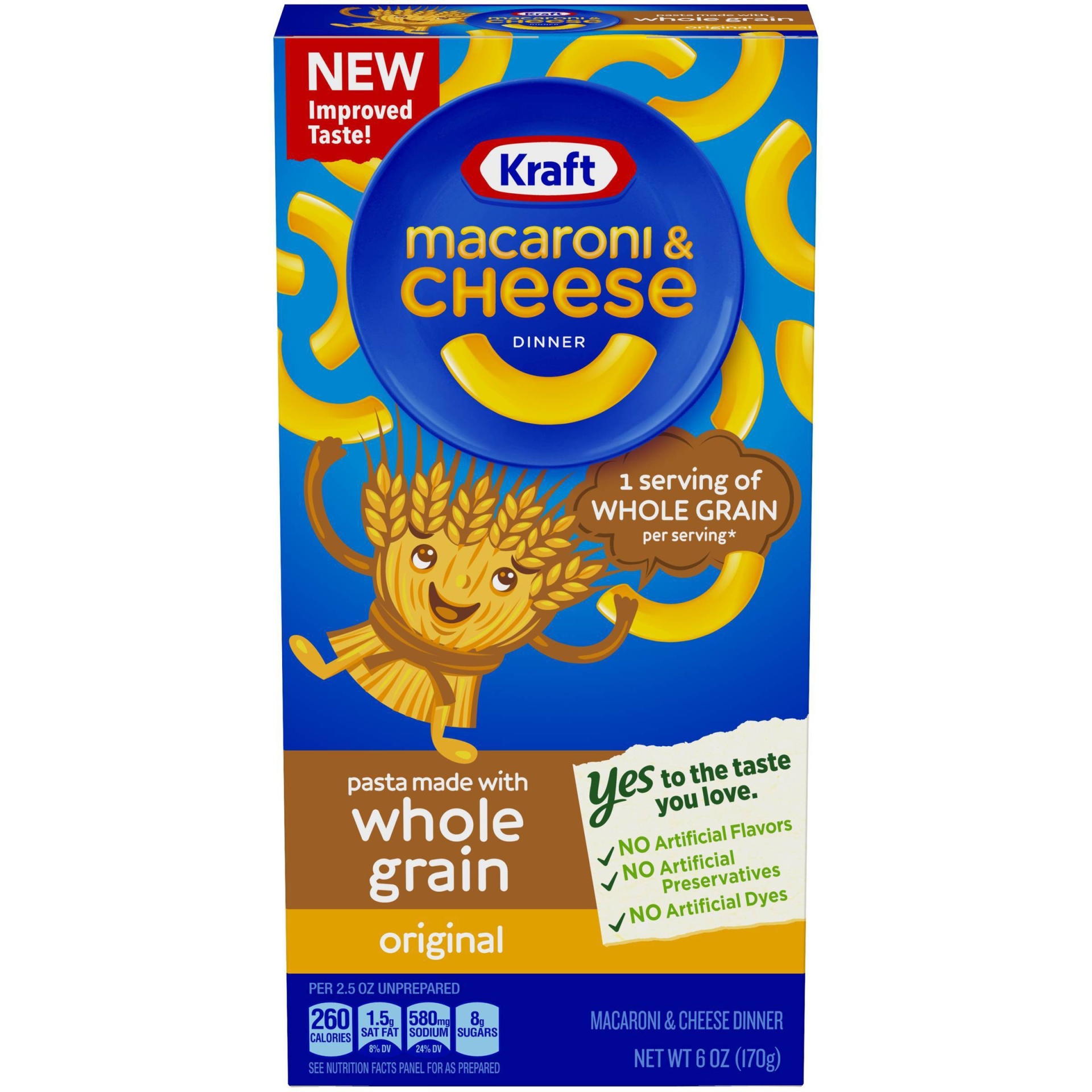 slide 1 of 9, Kraft Macaroni & Cheese with Whole Grain Pasta, 6 oz