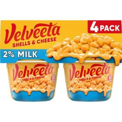 Velveeta Shells & Cheese Original Mac and Cheese Cups Easy Microwavable Dinner with 2% Milk - 8.76oz/4ct