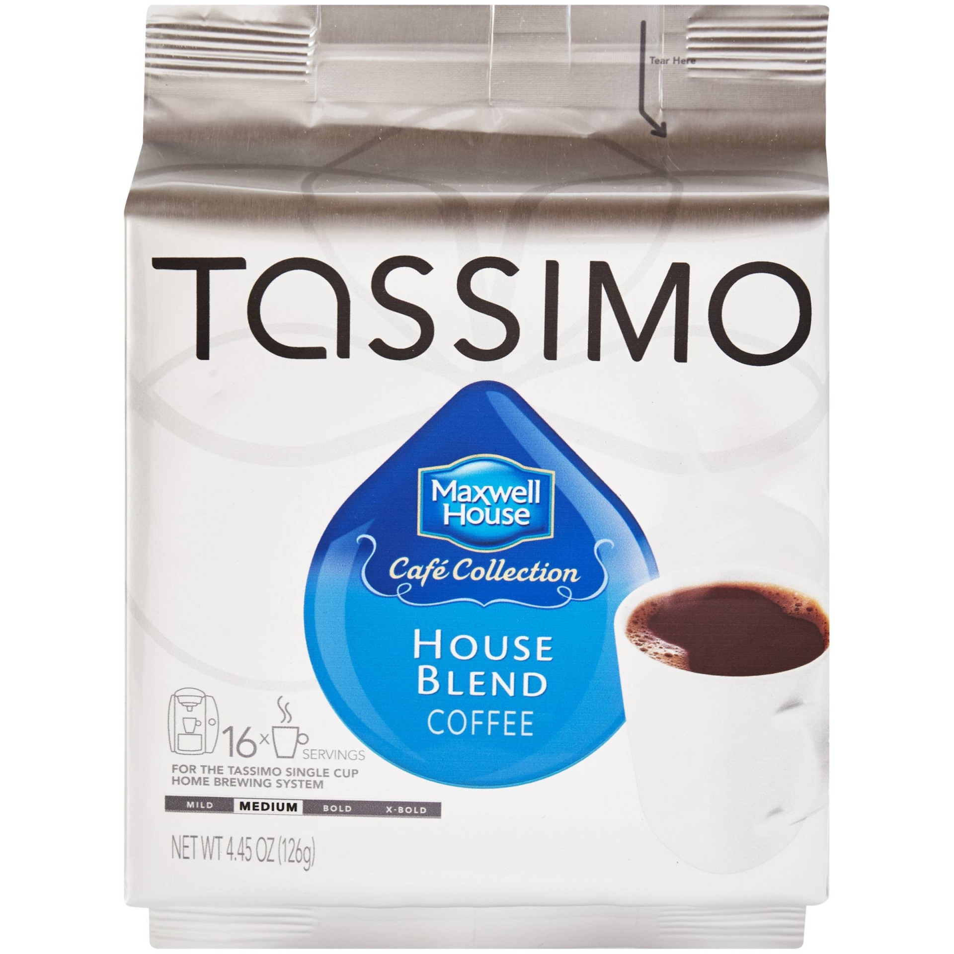 slide 1 of 9, Tassimo Maxwell House Café Collection House Blend Medium Roast Disc Coffee Pods, 16 ct