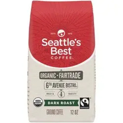Seattle's Best Coffee 6th Avenue Bistro Fair Trade Organic Dark Roast Ground Coffee -12oz Bag