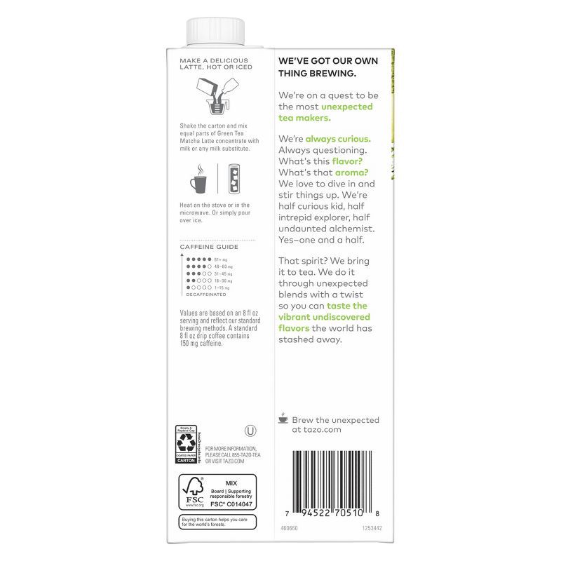 slide 5 of 9, Tazo Matcha Latte Green Tea Concentrate - 32 fl oz, 32 fl oz