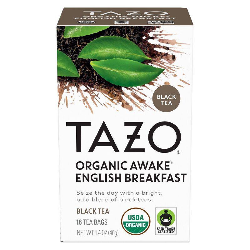 slide 1 of 3, Tazo Organic Awake English Breakfast Black Tea - 16ct, 16 ct