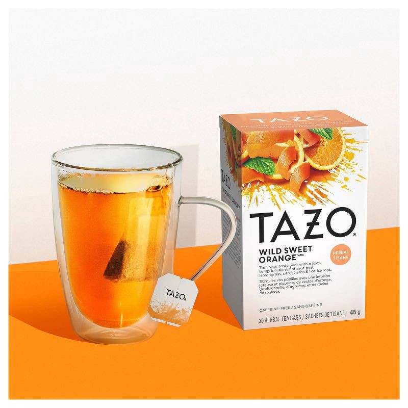 slide 3 of 11, Tazo Wild Sweet Orange Caffeine-Free Herbal Tea - 20ct, 20 ct