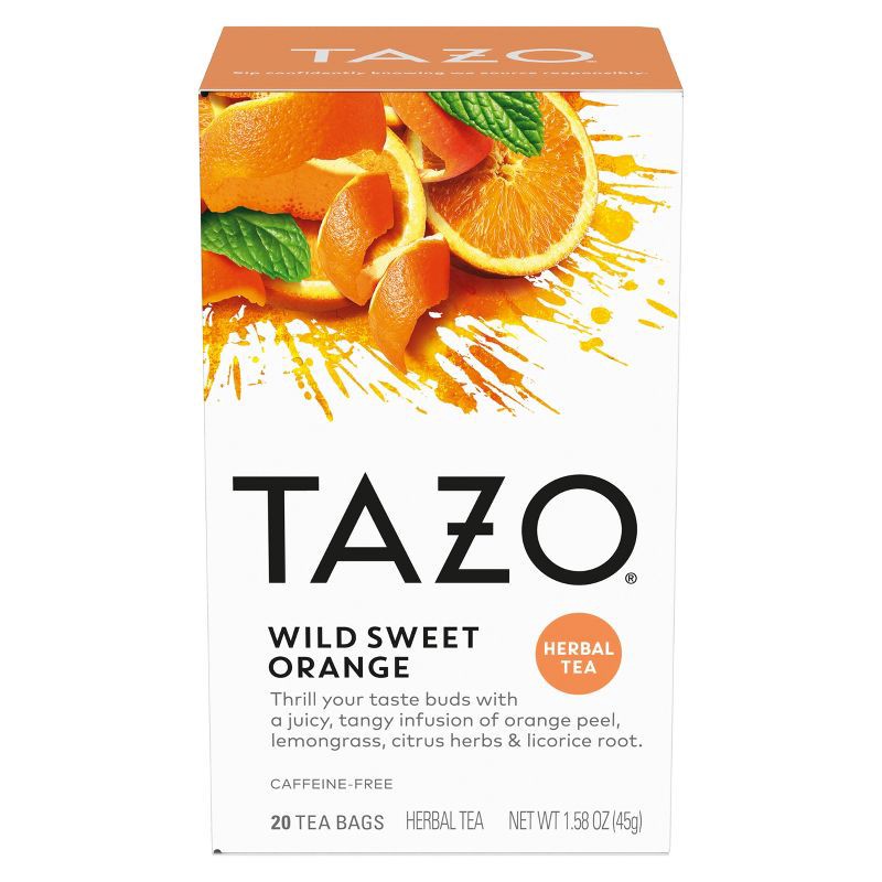 slide 1 of 11, Tazo Wild Sweet Orange Caffeine-Free Herbal Tea - 20ct, 20 ct