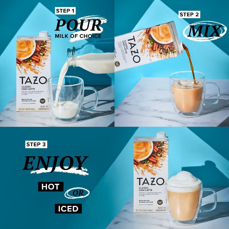 slide 4 of 8, Tazo Classic Chai Latte Black Tea Concentrate - 32 fl oz, 32 fl oz