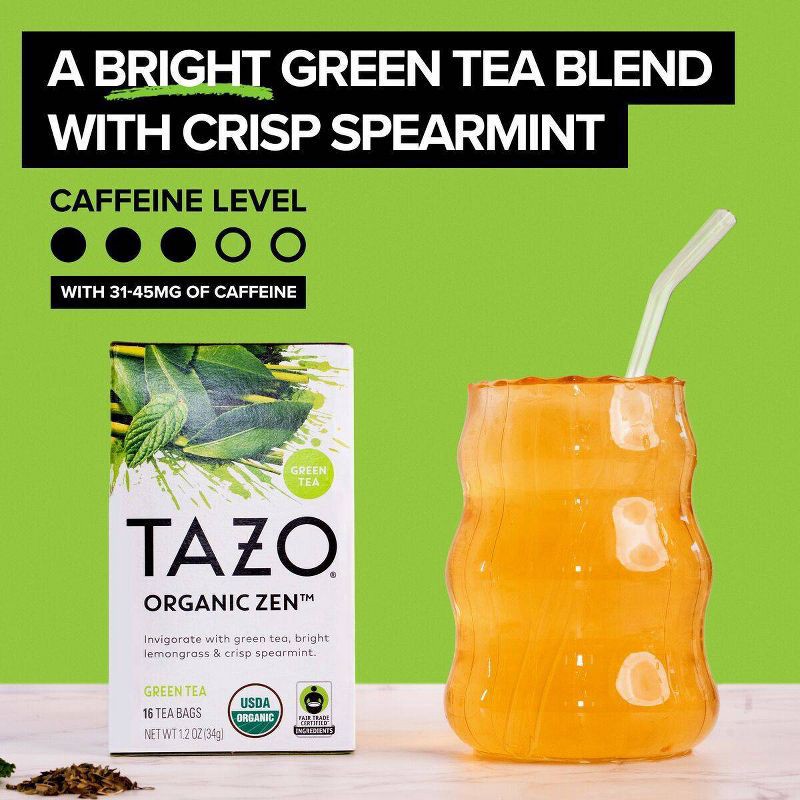 slide 4 of 4, Tazo Organic Zen Green Tea - 16ct/1.2oz, 16 ct, 1.2 oz