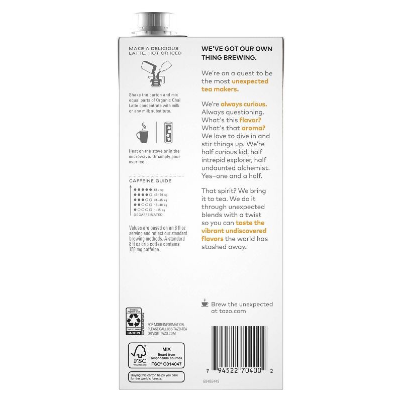 slide 2 of 4, Tazo Organic Tea Latte Chai Black Tea - 32 fl oz, 32 fl oz