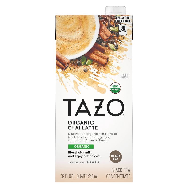 slide 1 of 8, Tazo Organic Tea Latte Chai Black Tea - 32 fl oz, 32 fl oz