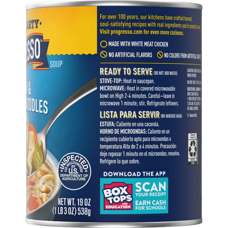 slide 6 of 8, Progresso Rich & Hearty Chicken & Homestyle Noodle Soup - 19oz, 19 oz