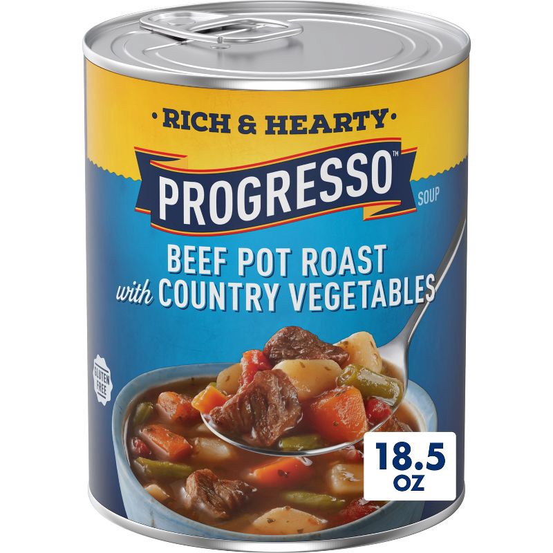 slide 13 of 13, Progresso Gluten Free Rich & Hearty Beef Pot Roast with Country Vegetables Soup - 18.5oz, 18.5 oz