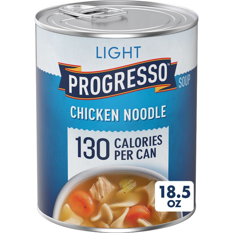slide 1 of 8, Progresso Light Chicken Noodle Soup - 18.5oz: No Artificial Flavors, No Artificial Sweeteners, Low Fat, 18.5 oz