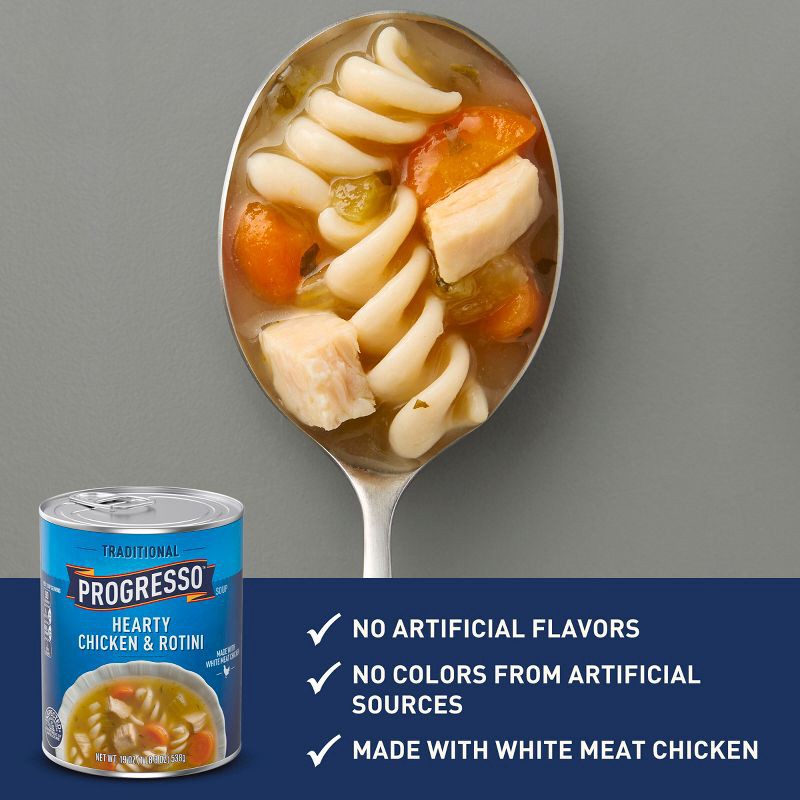 slide 3 of 8, Progresso Traditional Hearty Chicken & Rotini Soup - 19oz, 19 oz