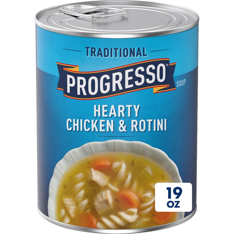 slide 1 of 10, Progresso Traditional Hearty Chicken & Rotini Soup - 19oz: Low Fat, Cholesterol Free, 19 oz