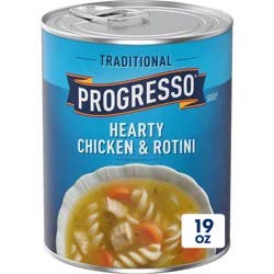 Progresso Traditional Hearty Chicken & Rotini Soup - 19oz: Low Fat, Cholesterol Free