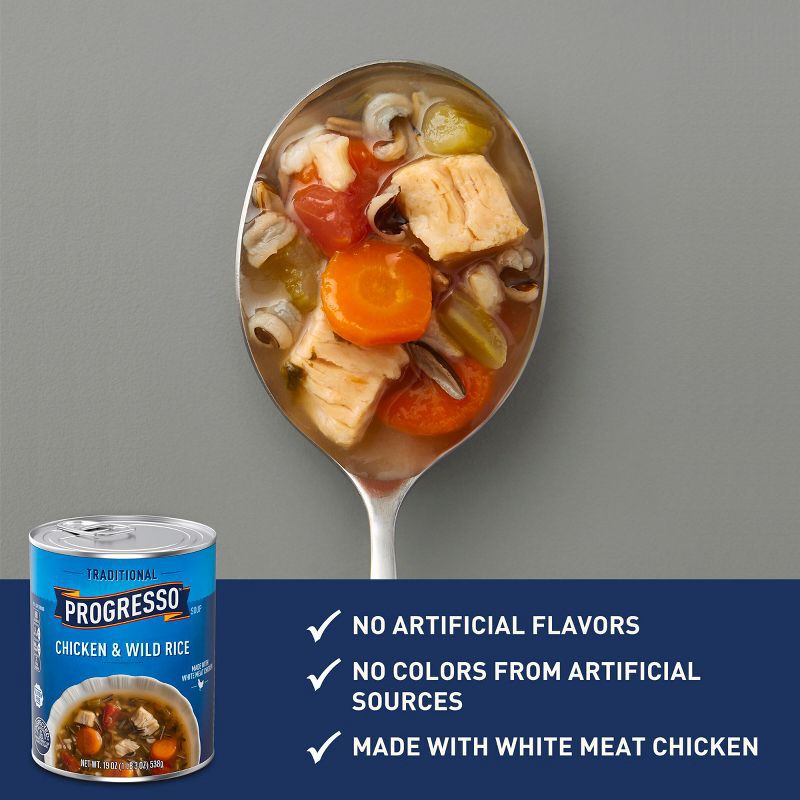 slide 3 of 7, Progresso Gluten Free Traditional Chicken & Wild Rice Soup - 19oz, 19 oz