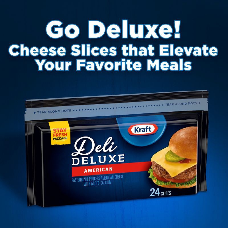 slide 2 of 10, Kraft Deli Deluxe American Cheese Slices - 16oz/24ct, 24 ct; 16 oz