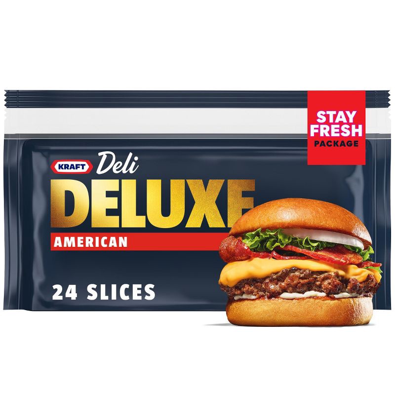 slide 1 of 9, Kraft Deli Deluxe American Cheese Slices - 16oz/24ct, 24 ct; 16 oz