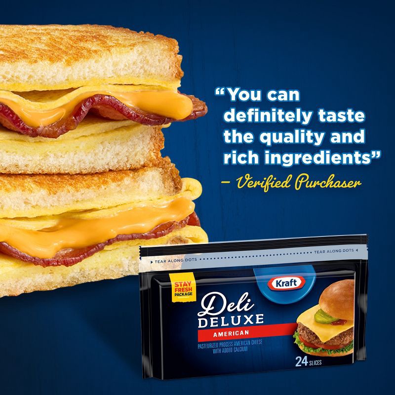 slide 7 of 10, Kraft Deli Deluxe American Cheese Slices - 16oz/24ct, 24 ct; 16 oz