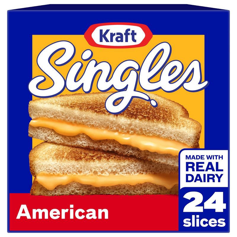 slide 1 of 9, Kraft Singles American Cheese Slices - 16oz/24ct: No Artificial Flavors, Cow Milk, 16 oz; 24 ct
