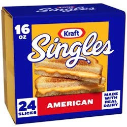 Kraft Singles American Cheese Slices - 16oz/24ct: No Artificial Flavors, Cow Milk