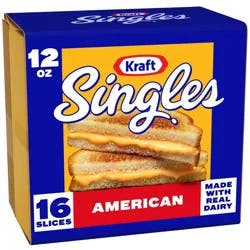 Kraft Singles American Cheese Slices - 12oz/16ct: No Artificial Flavors