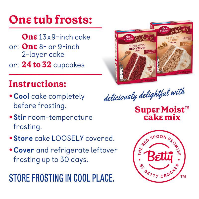 slide 5 of 10, Betty Crocker Rich and Creamy Cream Cheese Frosting - 16oz, 16 oz