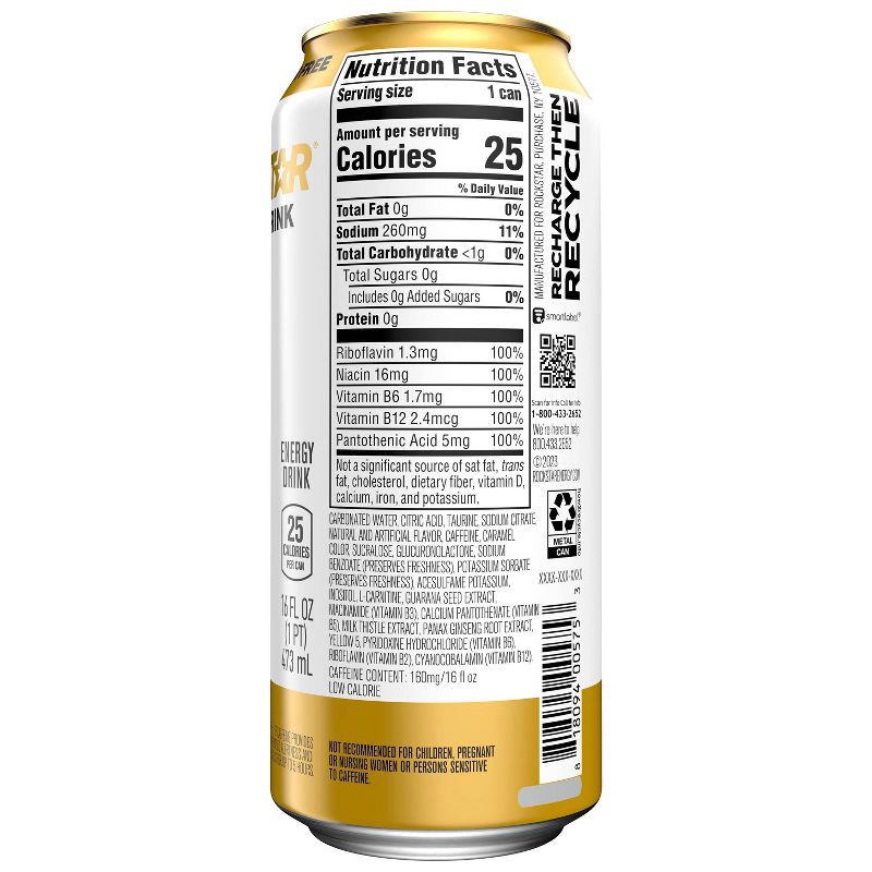 slide 4 of 5, Rockstar Sugar Free Energy Drink - 16 fl oz can, 16 fl oz