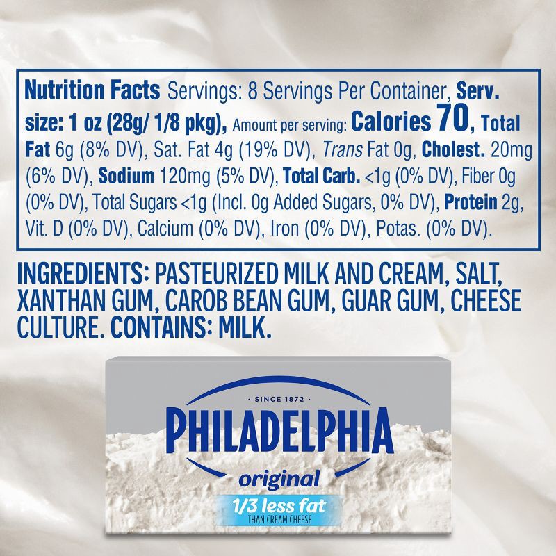 slide 7 of 9, Philadelphia Reduced Fat Neufchatel Cheese - 8oz, 8 oz