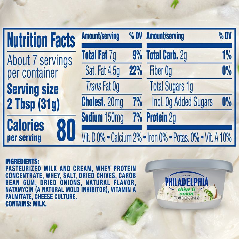 slide 6 of 10, Philadelphia Chive & Onion Cream Cheese Spread - 7.5oz, 7.5 oz