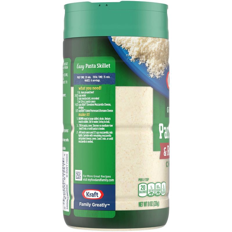 slide 2 of 13, Kraft Cheese Kraft 100% Grated Parmesan & Romano Cheese 8oz, 8 oz