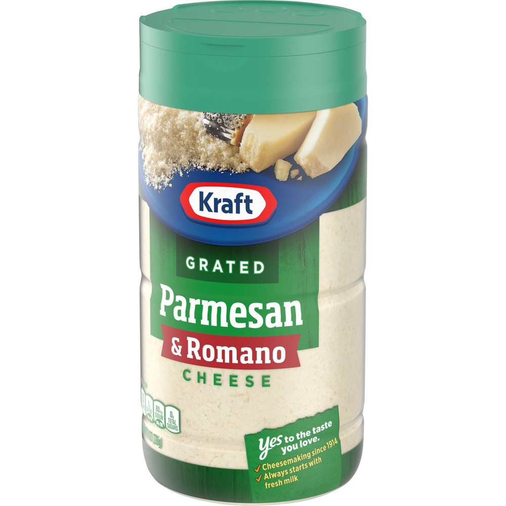 slide 4 of 8, Kraft Parmesan & Romano Grated Cheese Shaker, 8 oz