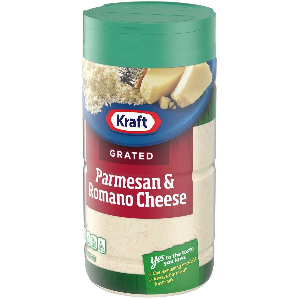slide 5 of 8, Kraft Parmesan & Romano Grated Cheese Shaker, 8 oz