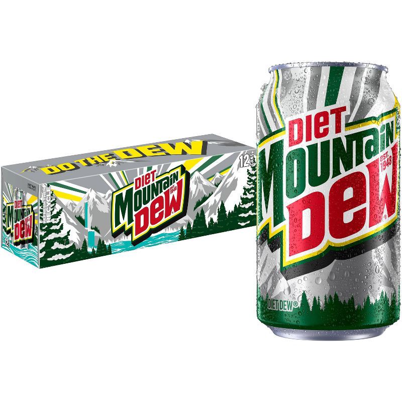 slide 1 of 9, Diet Mtn Dew Diet Mountain Dew Citrus Soda - 12pk/12 fl oz Cans, 12 ct; 12 fl oz