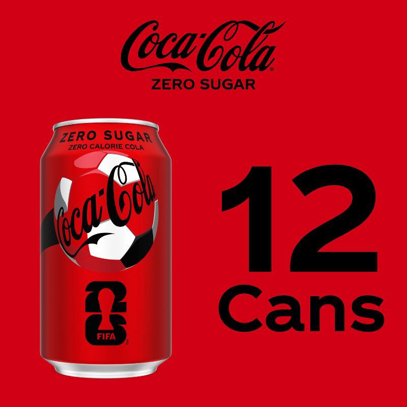 slide 4 of 6, Coca-Cola Zero Sugar Soda - 12pk/12 fl oz Cans, 12 ct; 12 fl oz