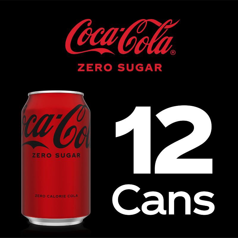 slide 4 of 6, Coca-Cola Zero Sugar Soda - 12pk/12 fl oz Cans, 12 ct; 12 fl oz