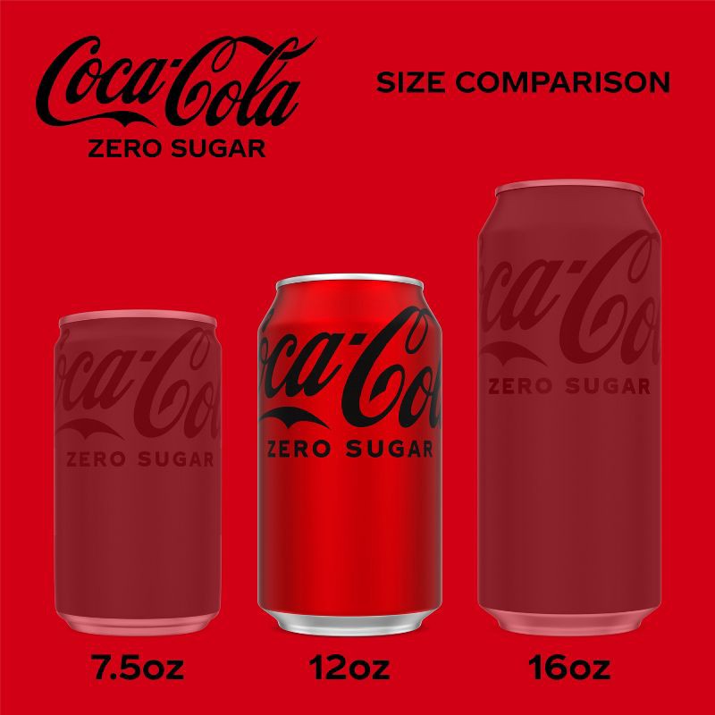 slide 4 of 8, Coca-Cola Zero Sugar Soda - 12pk/12 fl oz Cans, 12 ct; 12 fl oz