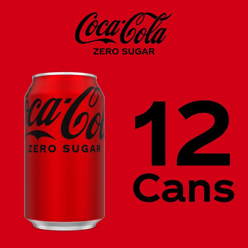slide 5 of 8, Coca-Cola Zero Sugar Soda - 12pk/12 fl oz Cans, 12 ct; 12 fl oz