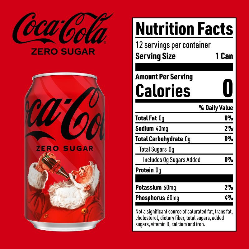 slide 5 of 7, Coca-Cola Zero Sugar Soda - 12pk/12 fl oz Cans, 12 ct; 12 fl oz