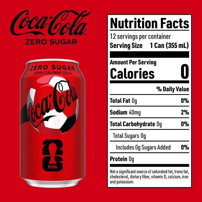 slide 6 of 6, Coca-Cola Zero Sugar Soda - 12pk/12 fl oz Cans, 12 ct; 12 fl oz
