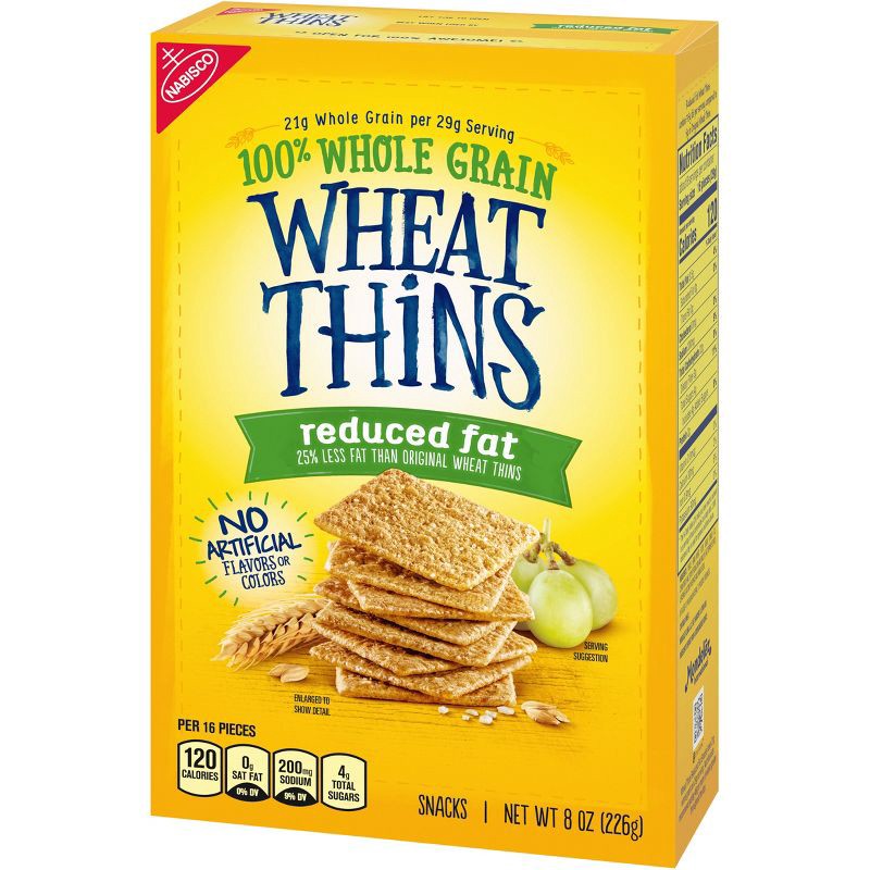 slide 2 of 11, Wheat Thins Reduced Fat Whole Grain Wheat Cracker Snacks - 8oz, 8 oz