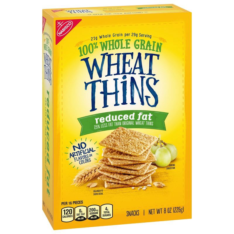 slide 5 of 11, Wheat Thins Reduced Fat Whole Grain Wheat Cracker Snacks - 8oz, 8 oz