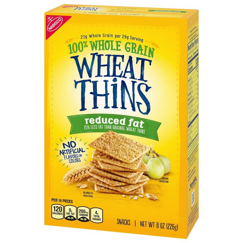 slide 6 of 11, Wheat Thins Reduced Fat Whole Grain Wheat Cracker Snacks - 8oz, 8 oz