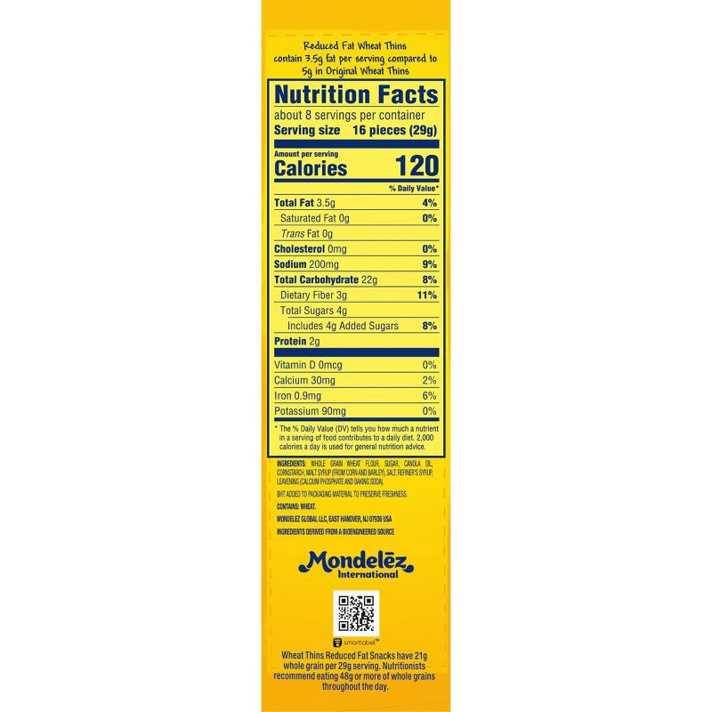 slide 9 of 11, Wheat Thins Reduced Fat Whole Grain Wheat Cracker Snacks - 8oz, 8 oz