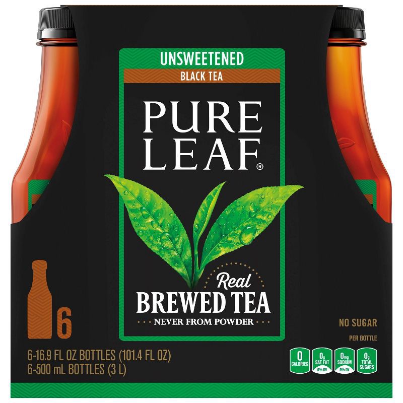 slide 1 of 5, PURE LEAF RTD Pure Leaf Unsweetened Iced Tea - 6pk/16.9oz Bottles, 6 ct; 16.9 oz