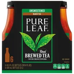 PURE LEAF RTD Pure Leaf Unsweetened Iced Tea - 6pk/16.9oz Bottles