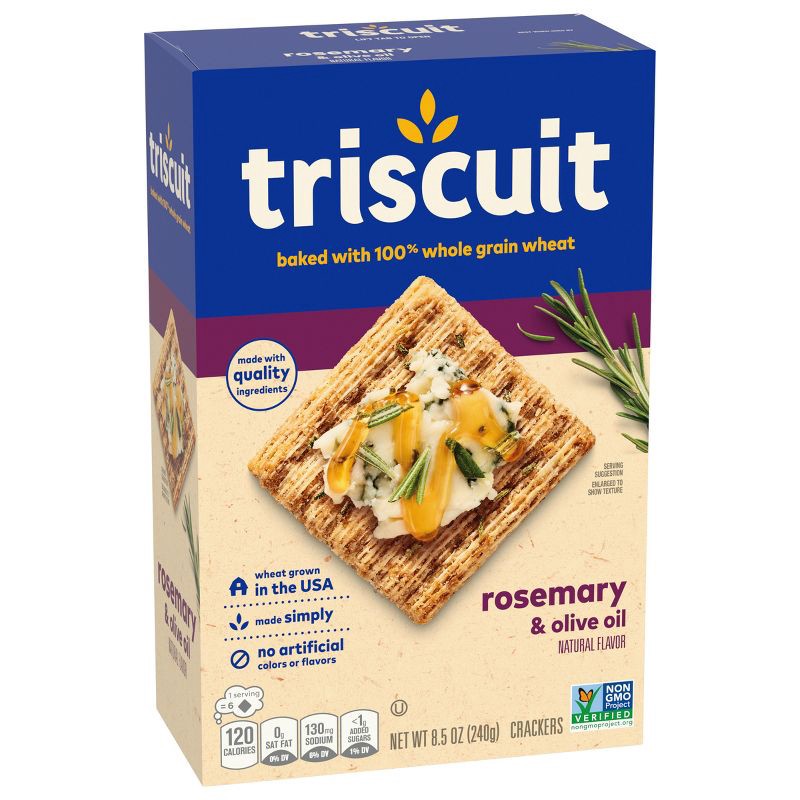 slide 9 of 13, Triscuit Rosemary & Olive Oil Whole Grain Wheat Crackers - 8.5oz, 8.5 oz