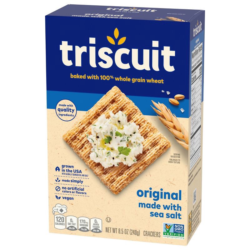 slide 3 of 13, Triscuit Original Whole Grain Wheat Vegan Lunch Snacks Crackers - 8.5oz, 8.5 oz
