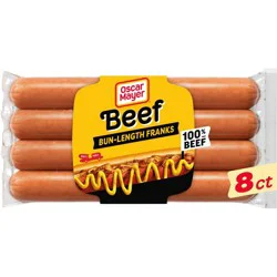 Oscar Mayer Bun-Length Beef Franks Hot Dogs - 15oz/8ct