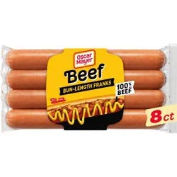 Oscar Mayer Bun-Length Beef Franks Hot Dogs - 15oz/8ct