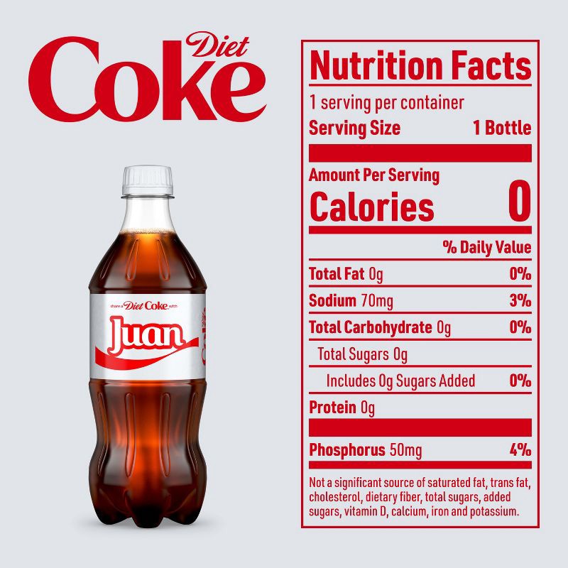 slide 7 of 8, Diet Coke - 20 fl oz Bottle, 20 fl oz